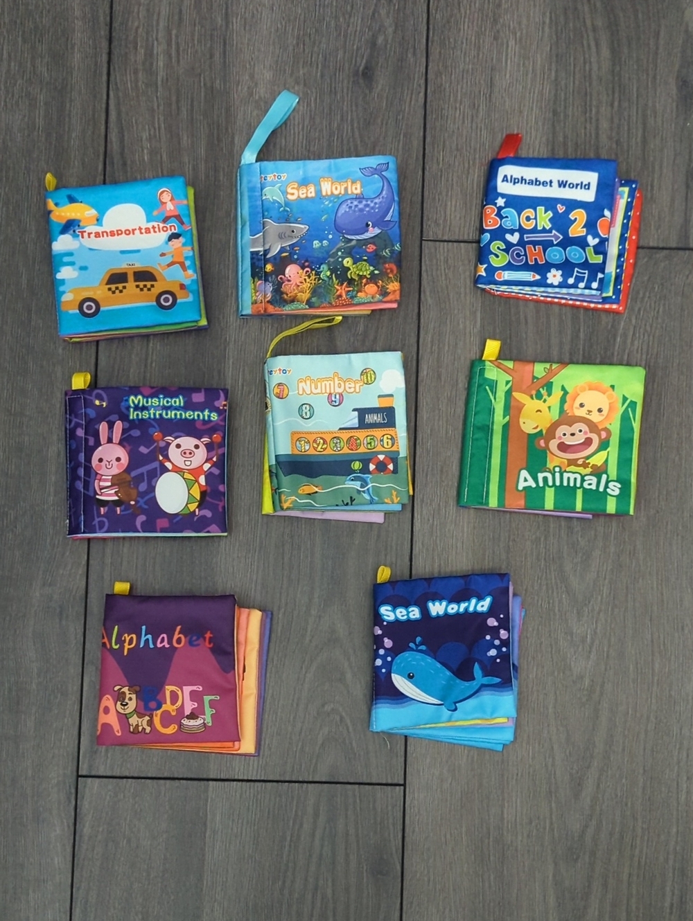 Soft Fabric Kids Book Set - Colorful Educational Animal & Sea World Themes